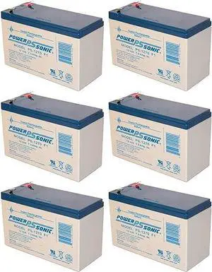Power-Sonic PS-1270F1 12V 7Ah F1 AGM Rechargeable Batteries - 6 Pack