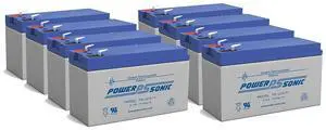 Power-Sonic PS-1270F1 12V 7Ah F1 AGM Rechargeable Batteries - 8 Pack
