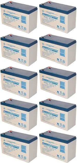 Power-Sonic PS-1270F1 12V 7Ah F1 AGM Rechargeable Batteries - 10 Pack