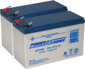 Power-Sonic PS-1270F2 12V 7Ah F2 AGM Rechargeable Battery - 2 Pack