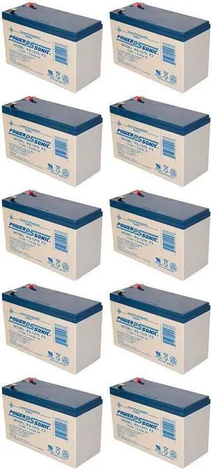 Power-Sonic PS-1270F2 12V 7Ah F2 AGM Rechargeable Battery - 10 Pack