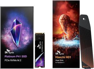 SK hynix Platinum P41 2TB Internal SSD & Haechi H01 Heatsink l PCIe NVMe Gen4 M.2 2280 Compatible with PS5 CFI-1000 / CFI-1100 / CFI-1200
