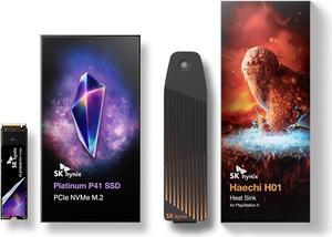 SK hynix Platinum P41 2TB Internal SSD & Haechi H01 Heatsink l PCIe NVMe Gen4 M.2 2280 Compatible with PS5 CFI-1000 / CFI-1100 / CFI-1200