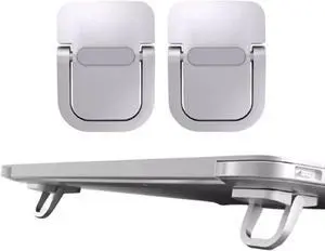 2Pcs Self-Adhesive Keyboard Stand for Desk Adjustable Laptop Stand Riser Feet Aluminum Portable Laptop Kickstand Aluminum Stable for MacBook 10-18 Laptop iPad(Silver)