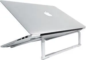 MMOBIEL Laptop Stand Foldable  Riser 10 to 18 inches - Ventilated Holder Universal - Laptop Stand for Desk Compatible with MacBook, Notebook, ASUS, Acer and More - Aluminum