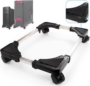Computer Tower Stand CPU Holder Stand with 4 Mute Caster WheelsCPU Stand for Gaming pc,Suitable for Most PC Brackets On The Carpet Floor (Black) (Black)
