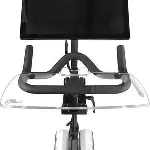 The TrayV2 | Improved V2 Tray for Peloton Bike (orginals) - Work & Ride with Your Phone, Laptop, Book or Tablet (Black) (Tray V2, Acrylic Clear)