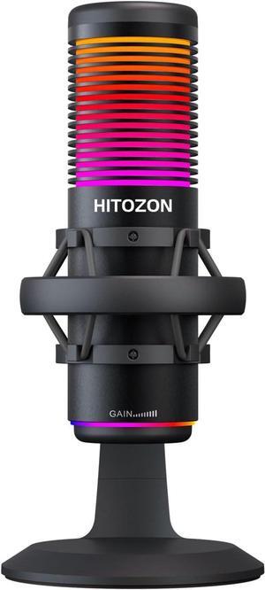 Gaming USB Microphone,USB Condenser Microphone with RGB,Mute,Gain,Monitoring,Plug&Play USB mic for Gaming,Podcasts Videos,Streaming,Recording Support PS4/5/PC