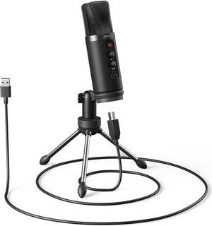 USB Microphone,Gaming Condenser Recording Microphone with Noise Cancellation,Mute,Gain Control,Monitoring,Tripod Stand,for PC,Computer,Laptop,Mac,PS4,PS5,Streaming,Podcasting
