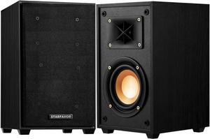 Passive Bookshelf Speakers,2 Way Home Stereo Speakers,Passive Speakers Pair for Desktop Stereo or Home Theater Surround Sound,Boost Bass,4-inch woofer and 1.5" Aluminum Tweeter