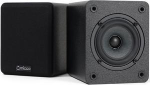Micca COVO-S 2-Way Passive Bookshelf Speakers, Amplifier Required, Not for Turntable, 3-Inch Woofer, 0.75-Inch Tweeter, Wall Mountable, Pair, Black