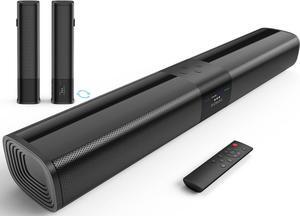 Sound Bar for Smart TV, 2 in 1 Detachable Home Audio Soundbar Speaker,20 Sound Bar for TV with Optical/AUX/HDMI-ARC/Bluetooth Connection for PC/Gaming/Projectors, Wall Mountable