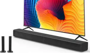 2 in 1 Separable Sound Bar for Smart TV, 2.2 Channel 32Inch Bluetooth 5.0 TV Speaker Surround System, Built-in Dual Subwoofer, Bass Adjustable, Remote Control Included(Sound Bar) by DT