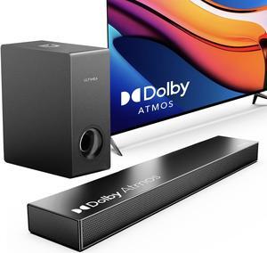 Sound Bar for Smart TV with Dolby Atmos,190W Peak Power Soundbar with Subwoofer, TV Sound Bar with Bass Boost, Home Theater Audio Sound Bars for TV Speakers, Ultra-Slim Series Nova S50