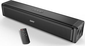 Saiyin Sound Bar,Soundbar for TV with 4 Powerful Speakers,Surround Sound System for TV,17 inch Soundbar with Bluetooth/HDMI-ARC/Optical/AUX,Wall Mountable