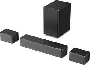 5.1 Sound Bar Compatible with Dolby Atmos, Peak Power 410W, Sound Bar for Smart TV with Subwoofer, 3D Surround Sound System for TV, Surround and Bass Adjustable Home Theater, Poseidon D60