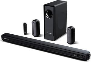 5.1 CH Surround Sound Bar with Dolby Audio, Sound Bars for TV, Wireless Subwoofer & Rear Speaker, Dolby Digital Plus, Bluetooth 5.3, Surround Sound System for Home Theater, 4K & HD TVs| HDMI & Optical