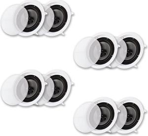 Acoustic Audio CS-IC83 in Ceiling 8" Speaker 4 Pair Pack 3 Way Home Theater 2800 Watt