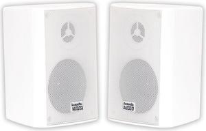 Acoustic Audio by Goldwood AA351W 2 Way High Performance Indoor Outdoor 500W Speakers with Powerful Bass (1 Pair, White)