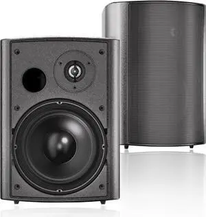 6.5 Inches Indoor Outdoor Bluetooth Speakers Waterproof Wired Wall Mount Active Speakers 400 Watt for Patio Garage,Deck,Backyard (Black)
