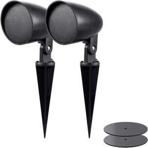 Monoprice Outdoor 2.5-inch Satellite Garden Speaker (Pair) - Sycamore Series