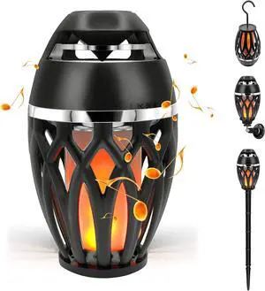 LED Flame Speaker,Tiki Torch Atmosphere Light Speakers,Outdoor Bluetooth 5.0 Wireless Portable Waterproof Speaker for Porch Patio Yard Party Camping,Electronics Gifts for Men Women