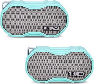 Altec Lansing Baby Boom XL - Waterproof Bluetooth Speaker, Wireless & Portable Speaker for Travel & Outdoor Use, Deep Bass & Loud Sound, 2 Pack, Mint