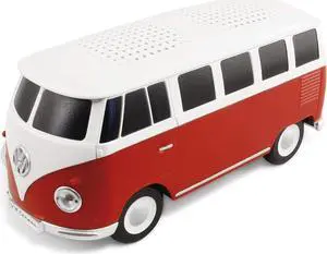 BRISA VW Collection - Volkswagen Portable Bluetooth Speaker Wireless Box with rechargable battery T1 Bus Campervan (Scale: 1:20/Classic Bus) (Red)