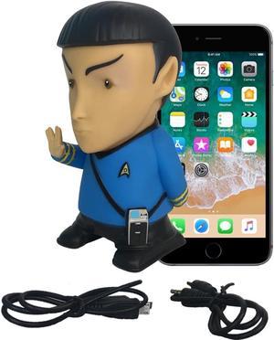 Star Trek TOS  Mr Spock 6 Talking Bluetooth Figure Speaker with Sound Effects Microphone and Authentic Spock Quotes