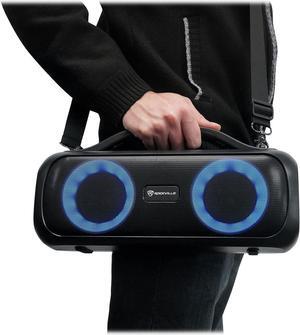 Rockville GO Party D4 Large Loud Portable LED Party Bluetooth Speaker, Deep Bass, Black