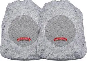 Margaritaville On The Rock Outdoor Bluetooth Wireless Speaker | Durable Bluetooth Speakers, Fantastic Yard or Patio Decor, IPX-4 Waterproof Rated, Granite Grey (Two Pack)