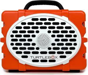 Turtlebox Gen 2: Loud! Outdoor Portable Bluetooth 5.0 Speaker | Rugged, IP67, Waterproof, Impact Resistant & Dustproof (Plays to 120db, Pair 2X for True L-R Stereo), (Original Orange)