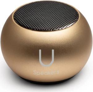 U Mini Speaker | Stylish Portable Wireless Bluetooth 5.0 with Built-in Mic & Remote Shutter | Perfect Mini Speaker for Home, Parties, Activities! Small Device, Rich Sound | Gold