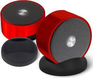Bluetooth Speaker Pair - TF SD Card 3.5 mm Audio Cable - Dual Pairing Bluetooth Speakers - Bluetooth Multiple Wireless Speakers - Mothers Day Gift For Mothers - Bluetooth Speaker Multiple Pairing Red