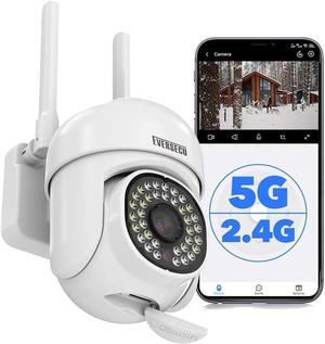 2K 3.0MP Outdoor WiFi PTZ Security Camera, 2.4G&5G WiFi, Auto Tracking, 2 Way Audio, Color & Infrared Night Vision, Work with Alexa, SD Card & Cloud Storage, ONVIF Conformant IP CCTV Camera