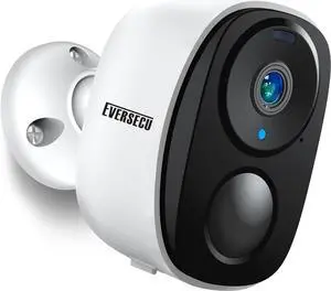 EVERSECU 2K 3MP Outdoor Wireless Security Camera Support Pairing Via Bluetooth, Rechargeable Battery-Powered WiFi Home CCTV Bullet Camera, Spotlight, PIR Motion Detection, 2-Way Audio, Night Vision