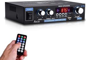 Daakro AK35 200W Dual Channel Bluetooth 5.0 Stereo Audio Amplifier Receiver, with USB, SD Card Input, Bass & Treble Control, Wide Compatibility