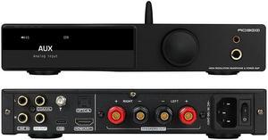 AO300 MA5332MS Class D Amplifier, 165Wx2 Power Amps, CS43131 HiFi DAC Headphone Amp, USB/COAX/OPT/HDMI ARC/RCA Input 2.1 Channel Stereo Amp for Speaker/Subwoofer/4.4mm/6.35mm Headphone (Silver)