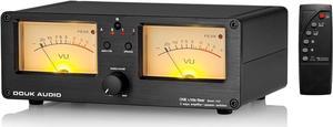 Audio VU3 Dual Analog VU Meter, 2-Way Amplifier/Speaker Switch, Audio Switcher Box with DB Panel Display