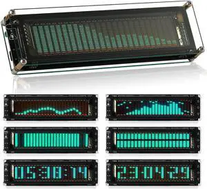 Nobsound AK2515 Pro Audio Spectrum Analyzer with VFD Display, MIC Input & Advanced AGC - Precise Sound Level Meter for Musicians and Audio Enthusiasts