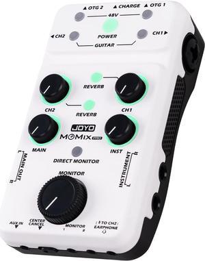 JOYO Audio Mixer USB Audio Interface Stereo XLR+48V Phantom Power Mixer for Live Streaming Recording Podcasting Plug & Play (MOMIX PRO)