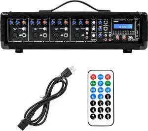 Seismic Audio - SA-MA4C - 4 Channel 200 Watt Powered PA Head Mixer with Bluetooth and Effects Seismic Audio - SA-MA4C - 4 Channel 200 Watt Powered PA Head Mixer with Bluetooth and Effects