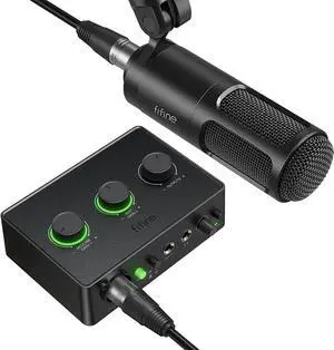 FIFINE Podcast Equipment Bundle Set, Music Recording Kit with Studio Dynamic Microphone and USB Audio Mixer with XLR Mic Input, Headphone Monitoring, Volume Knob for Vocal/Voice Over-AmpliTank KS6 FIFINE Podcast Equipment Bundle Set, Music Recording Kit with Studio Dynamic Microphone and USB Audio Mixer with XLR Mic Input, Headphone Monitoring, Volume Knob for Vocal/Voice Over-AmpliTank KS6