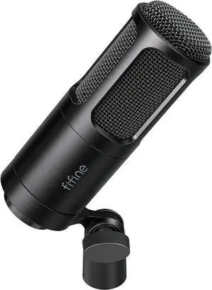 XLR Dynamic Microphone, Vocal Podcast Microphone with Cardioid Pattern, Studio Metal Mic for Streaming Voice-Over Dubbing Video Recording, Black-K669D