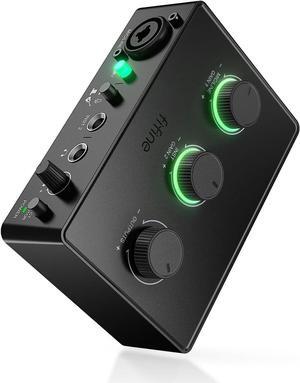 PC Audio Mixer for Recording Music, USB Interface for Streaming and Podcasting with XLR, Monitor, 48V Phantom Power, Gain Knob, for Instrument Guitar/Video Content Creation/Vocal-Ampli 1