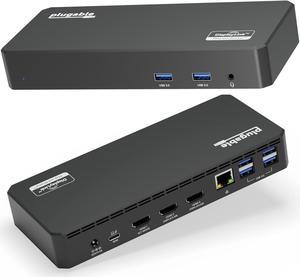 USB C Triple Display Docking Station with Laptop Charging for Thunderbolt USB4 or USB C Systems Compatible with Windows macOS ChromeOS laptops (3X HDMI 6X USB 5Gbps Ports 60W USB PD)