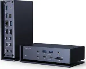 FusionDock Max 1 Dual Thunderbolt 4 Chips, 20-in-1 Quad 6K@60Hz Monitor MacBook Air Docking Station, 40Gbps Dock for MacM1/M2/M3/M4 Pro/Max, 2HDMI 2.0, 96W PD, 10Gbps USB, 2.5 GbE, SD/TF 4.0