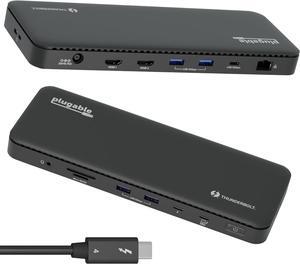 Plugable Thunderbolt 4 Dock with 100W Charging, Thunderbolt Certified, Laptop Docking Station Dual Monitor Single 8K or Dual 4K HDMI for Windows and Mac, 4X USB, Gigabit Ethernet (TBT4-UD5)