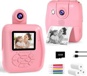 Kids Camera Instant Print - Kids Instant Cameras That Print Photos Digital Camera for Kids 1080P Toys Camera with Instant Pictures Birthday Gifts for 3 4 5 6 7 8 9 10 11 12 Year Old Girls Boys