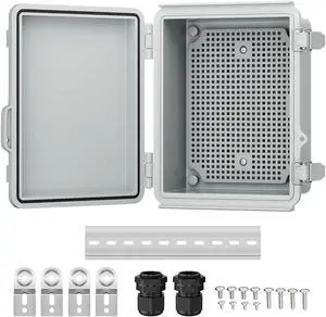 Joinfworld Outdoor Electrical Box Waterproof Junction Box Plastic Outdoor Weatherproof Electrical Enclosure Box Outside 8.7x6.7x4.3"